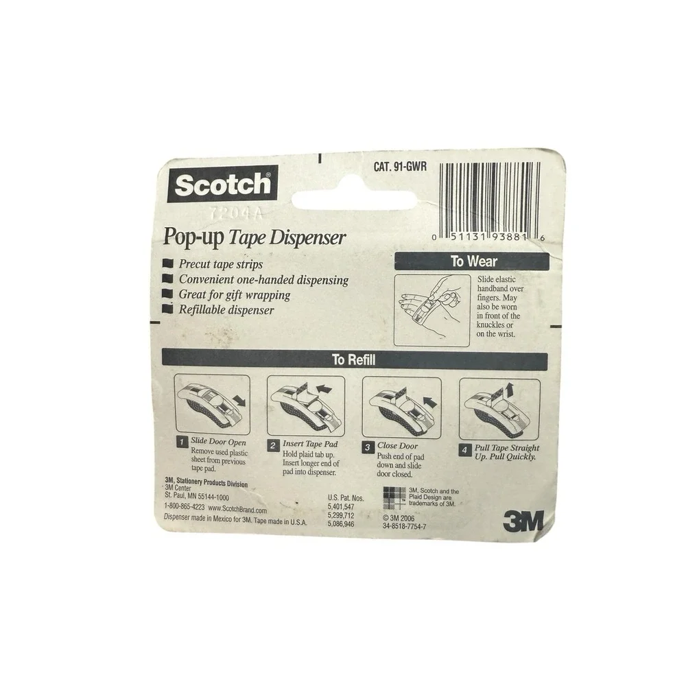 Scotch Pop-Up Tape Refills 19 Pads Total 1425 Tape Strips All Sealed + Dispenser